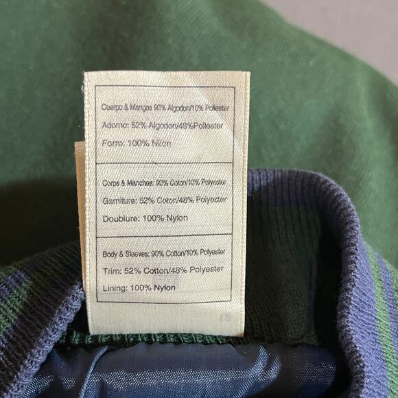 Vintage Fruit Of The Loom Bomber Jacket Mens XL Blue Green Snap Deer 90s Y2K - Picture 9 of 11